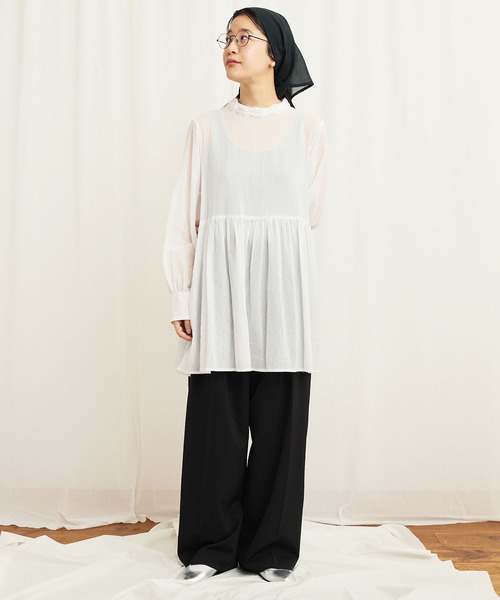 fig london オープンカラー　ブラウス　黒 fig London ブラウス シャツ CANDY blouse レディース