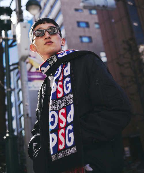 マフラー 「PSGxTieScarf」PSG*TieScarf Company Acrylic Scarf