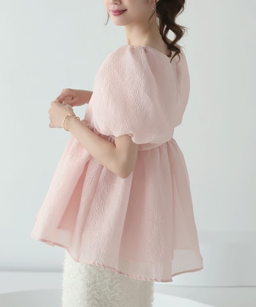 MERAKI（ファッション） ブラウス シャツ ふくれジャガード