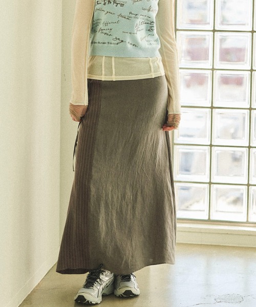 MAISON SPECIAL（メゾンスペシャル） スカート Satin Docking Maxi 