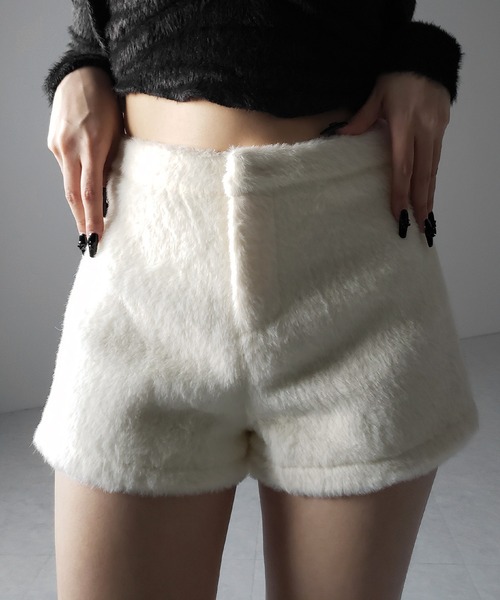 d.i.a.ギャル　ファー　ショートパンツ　系 me+em select パンツ 「 3size ／2color 」シャギーファー