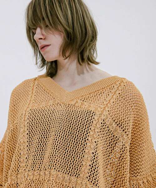 ニット セーター mesh loose knit レディース