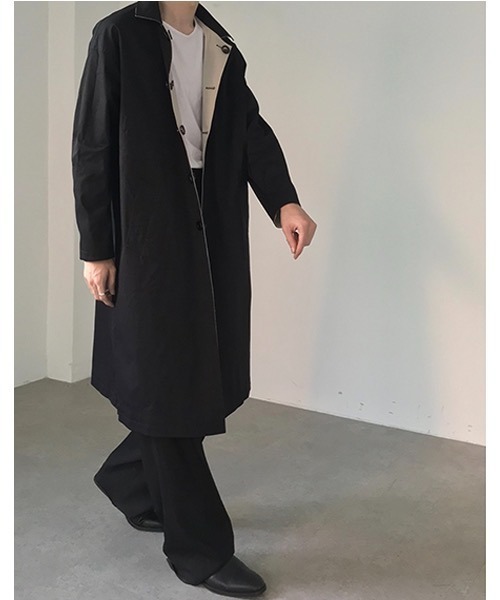 「WESTBOY」 ステンカラーコート M ブラック メンズ_画像4