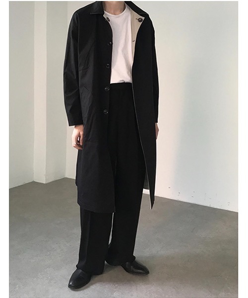 「WESTBOY」 ステンカラーコート M ブラック メンズ_画像5