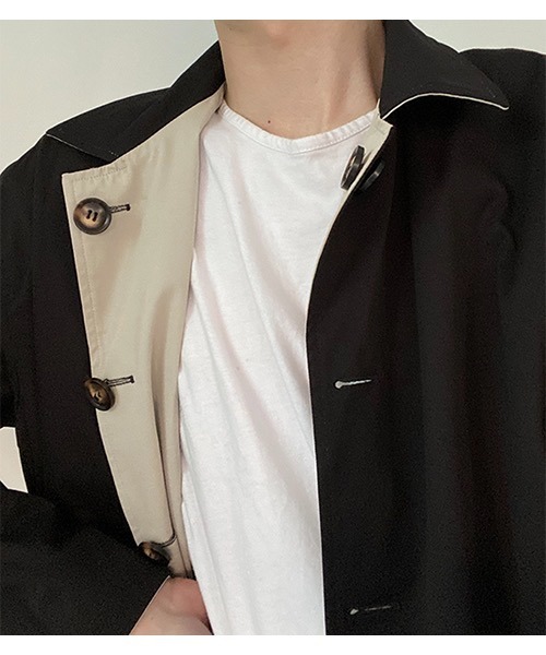 「WESTBOY」 ステンカラーコート M ブラック メンズ_画像7