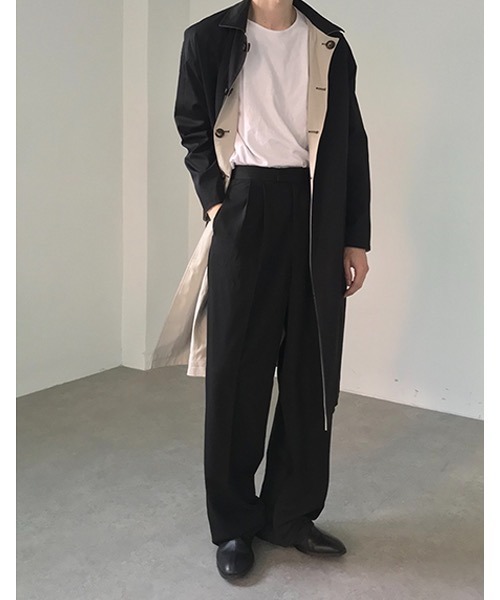 「WESTBOY」 ステンカラーコート M ブラック メンズ_画像8