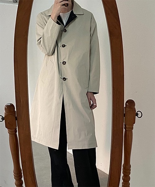 「WESTBOY」 ステンカラーコート M ブラック メンズ_画像9