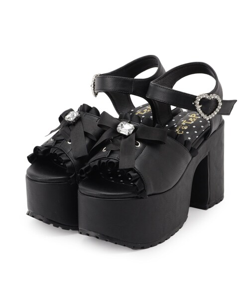 【レース×リボンが特徴】CHANEL サンダル ストラップ付 パールストラップがお洒落♪】CHANEL サンダル 大きめリボン