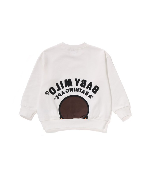 BABY MILO グレー スウェットシャツ L A BATHING APE トレーナー BABY MILO RELAXED FIT CREWNECK