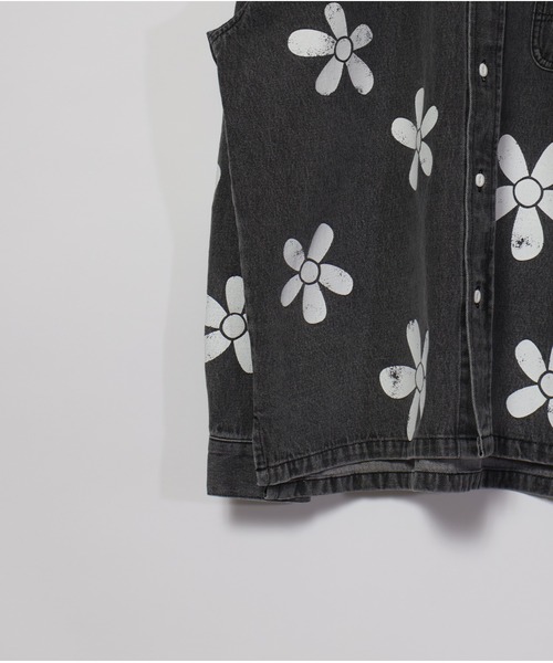 ATELANE（アテレーン） 10ozデニム フラワープリントシャツ、パンツ