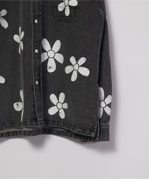 ATELANE（アテレーン） 10ozデニム フラワープリントシャツ、パンツ