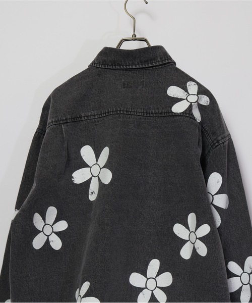 ATELANE（アテレーン） 10ozデニム フラワープリントシャツ、パンツ