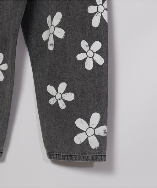 ATELANE（アテレーン） 10ozデニム フラワープリントシャツ、パンツ