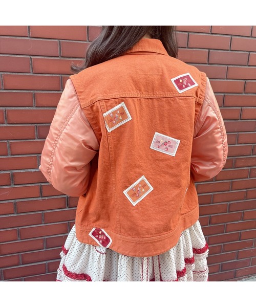 PINK HOUSE ワッペンナイロンジャケット　ブルゾン　レッド　RED 赤 PINK HOUSE ワッペンナイロンジャケット ブルゾン レッド RED 赤