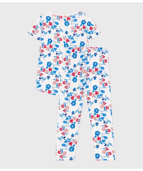 【新品未使用・タグ付き】プチバトー　半袖長ズボンパジャマ　ハート　ピンクSサイズ PETIT BATEAU（プチバトー） パジャマ 半袖長ズボンパジャマ キッズ