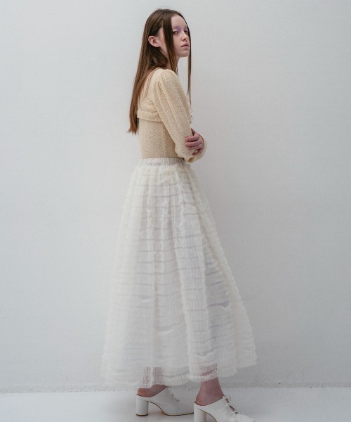 スカート HONEY MI HONEY tulle frill long skirt tulle long skirt