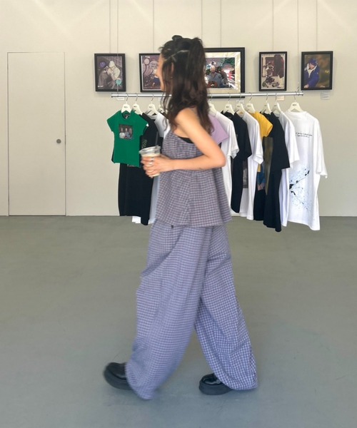 TEEN BOOP パンツ チェックボリュームラフパンツ レディース