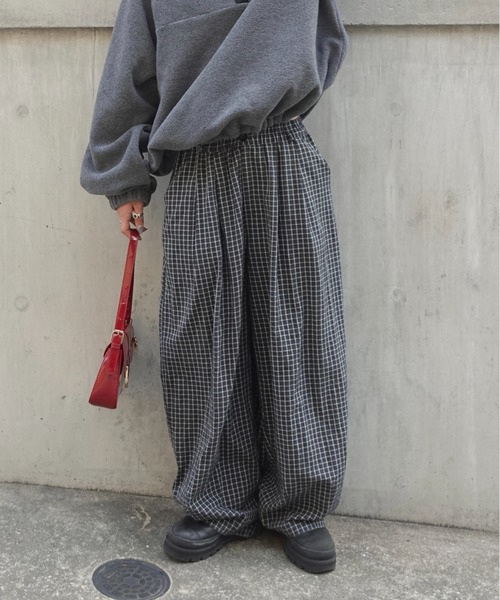 TEEN BOOP パンツ チェックボリュームラフパンツ レディース