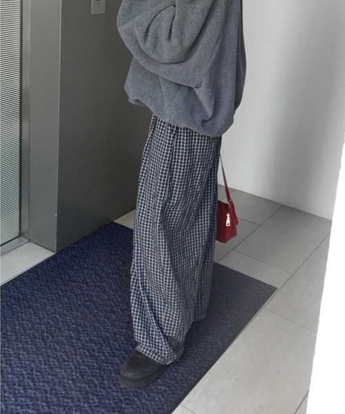 TEEN BOOP パンツ チェックボリュームラフパンツ レディース