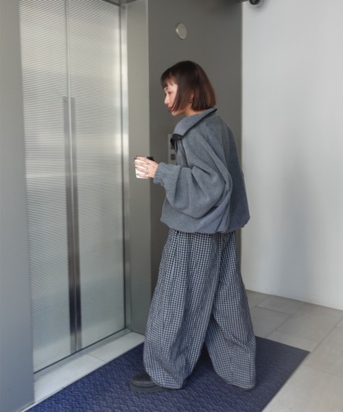 TEENBOOPチェックルーズラフパンツ TEEN BOOP パンツ チェックボリュームラフパンツ レディース
