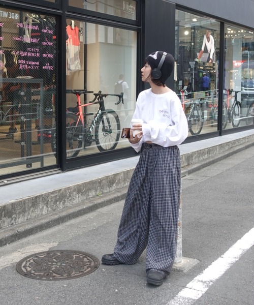 TEEN BOOP パンツ チェックボリュームラフパンツ レディース