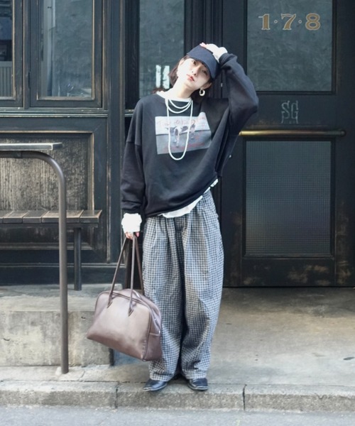 TEEN BOOP パンツ チェックボリュームラフパンツ レディース