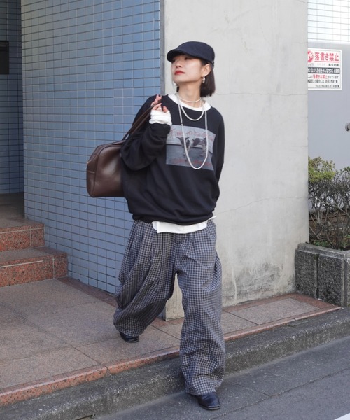 TEEN BOOP パンツ チェックボリュームラフパンツ レディース