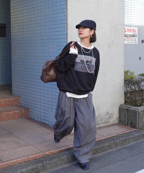 TEEN BOOP パンツ チェックボリュームラフパンツ レディース