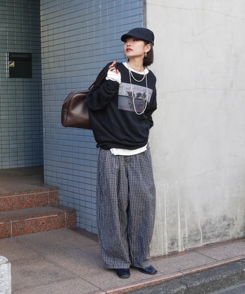 TEEN BOOP パンツ チェックボリュームラフパンツ レディース