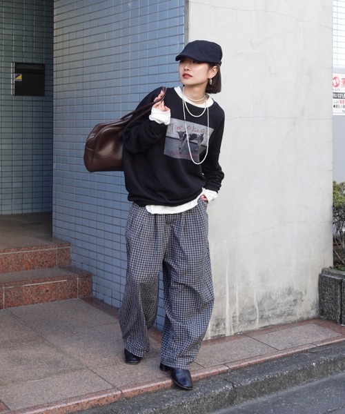 TEEN BOOP パンツ チェックボリュームラフパンツ レディース