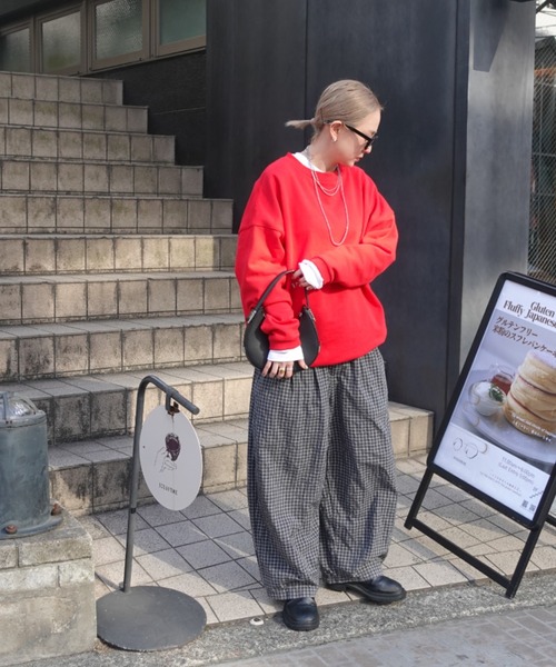 TEEN BOOP パンツ チェックボリュームラフパンツ レディース