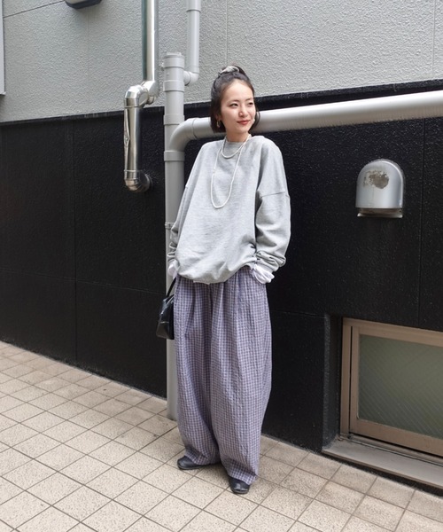 TEEN BOOP パンツ チェックボリュームラフパンツ レディース