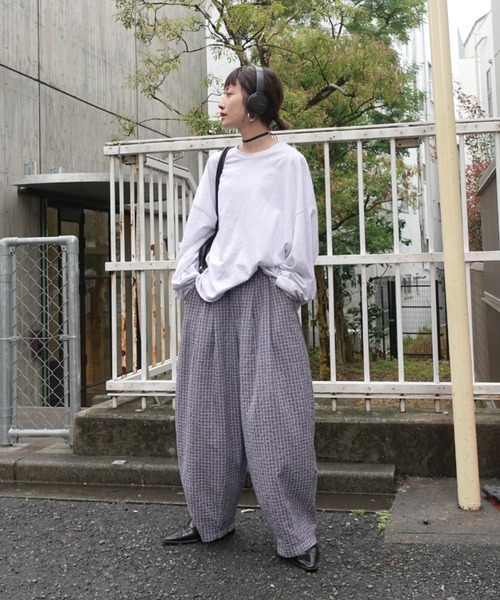 TEEN BOOP パンツ チェックボリュームラフパンツ レディース