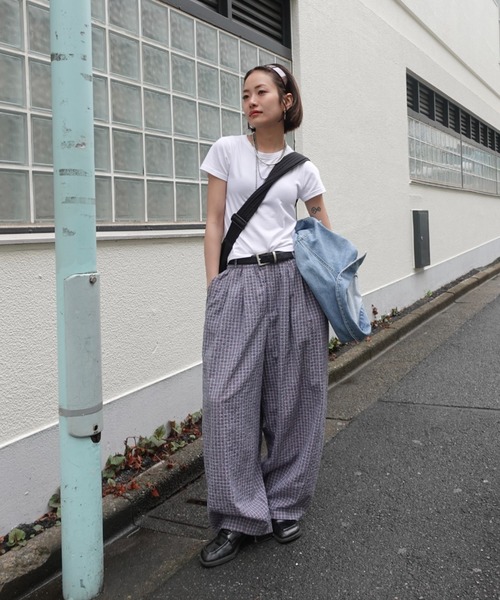 TEEN BOOP パンツ チェックボリュームラフパンツ レディース