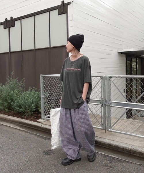 TEEN BOOP パンツ チェックボリュームラフパンツ レディース