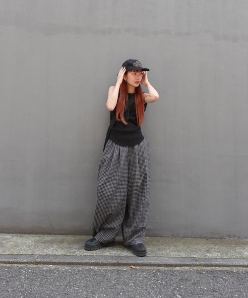 TEEN BOOP パンツ チェックボリュームラフパンツ レディース