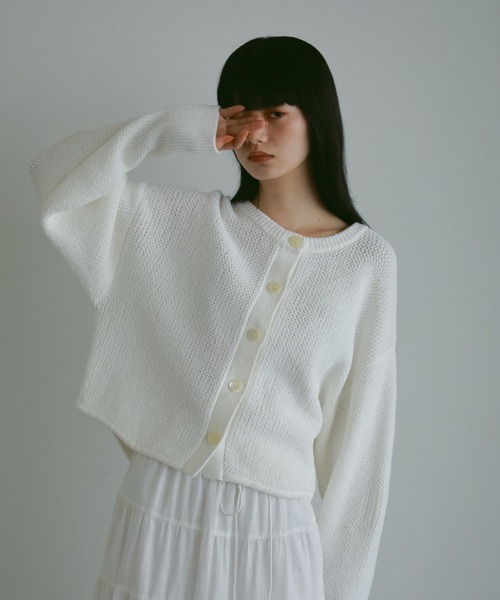 CASA FLINE（カーサフライン） カーディガン 透かし編みラウンドニット