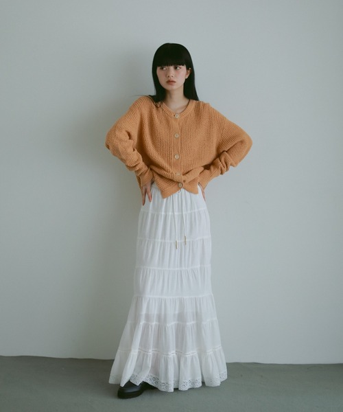 CASA FLINE（カーサフライン） カーディガン 透かし編みラウンドニット