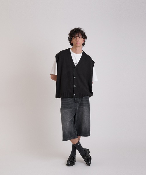 Regen Glanz ベスト ジレ knitted cardigan vest/ニットカーディガン