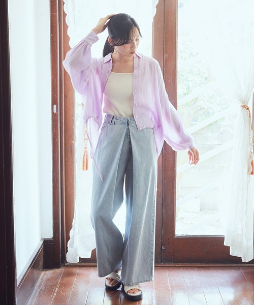 EARTH MUSIC&ECOLOGY レディース デニムパンツ Mサイズ earth music&ecology ジーンズ デニム デニムパンツ サイド