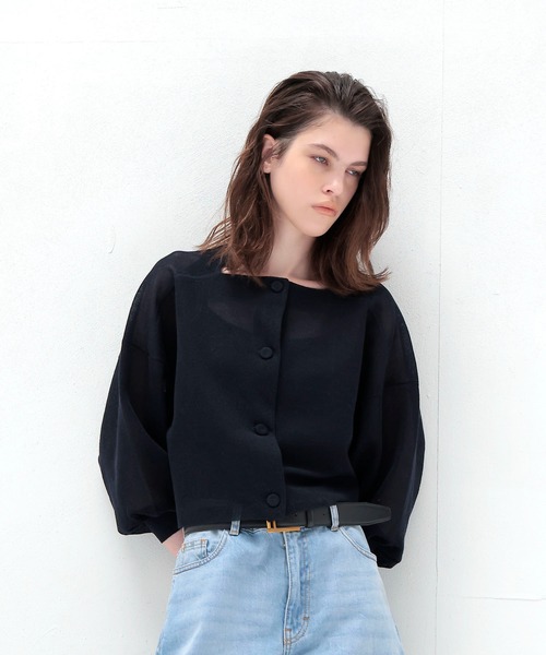 カーディガン ALLONGE sheer cardigan(シアーカーディガン) レディース