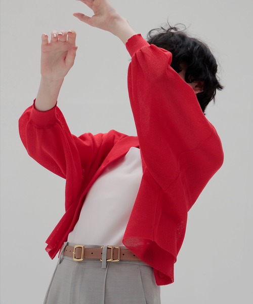 DRESSLAVE allonge カーディガン　ノースリーブ　ニット　シアー DRESSLAVE カーディガン ALLONGE sheer cardigan(シアー