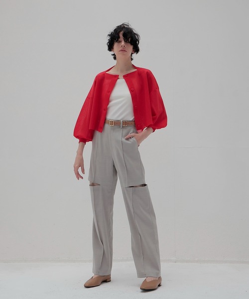 DRESSLAVE allonge カーディガン ノースリーブ ニット シアー DRESSLAVE カーディガン ALLONGE sheer cardigan(シアー