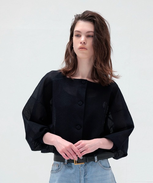 DRESSLAVE allonge カーディガン ノースリーブ ニット シアー DRESSLAVE カーディガン ALLONGE sheer cardigan(シアー