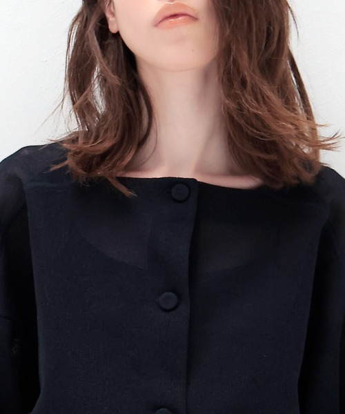 DRESSLAVE allonge カーディガン　ノースリーブ　ニット　シアー DRESSLAVE カーディガン ALLONGE sheer cardigan(シアー