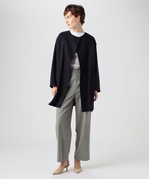 「BALLSEY」 ノーカラーコート 34 ベージュ レディース_画像2