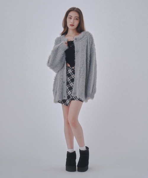 「JUST A NOON」 ニットカーディガン FREE ブラック レディース_画像3