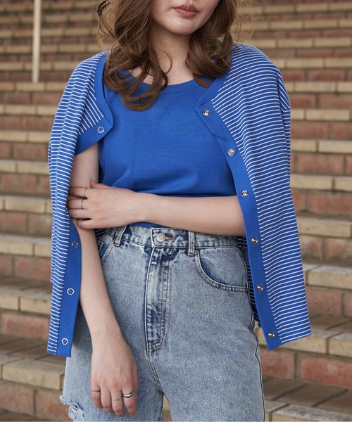 VENCE EXCHANGE tシャツ カーディガンxタンクトップセット