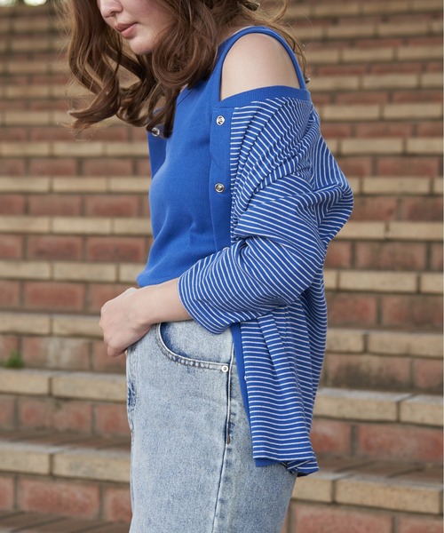 VENCE EXCHANGE tシャツ カーディガンxタンクトップセット