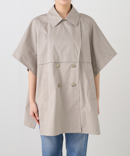 HERNO★ヘルノツイード半袖アウター40★ IENA コート アウター HERNO/ヘルノ SHORT SLEEVE W COAT